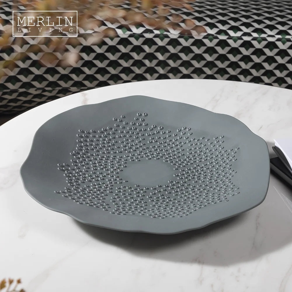 Merlin Living Modern Decorative Plates Tableware Unglazed Ceramic Fruit Plate Decoration Porcelain Fruit Bowl for Ceramic Plate