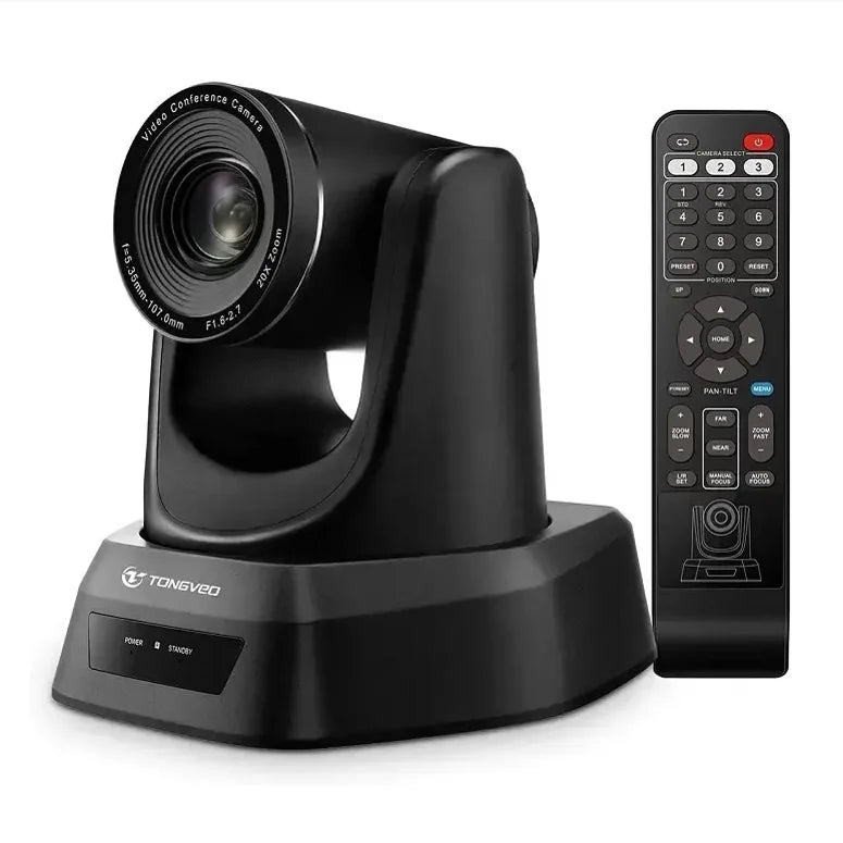 TONGVEO Pro 1080P60FPS PoE 20x Zoom NDI PTZ Video Conference Camera with 3G-SDI USB RJ45 Outputs