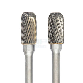 Type W Cylinder Flat Nose Tungsten Carbide Burr Rotary File Grinding Bits with Single Double Cut 3mm 6mm Shank Contouring Tools