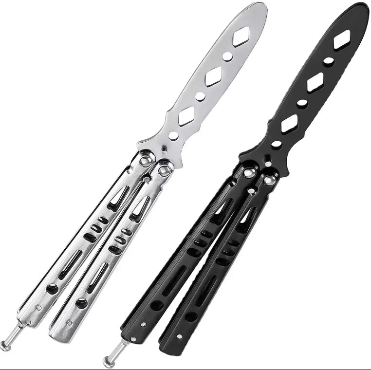 Safe Unsharpened Knife Foldable Knife for Practice Training Stainless Steel Butterfly Knife Multi-color for Choice