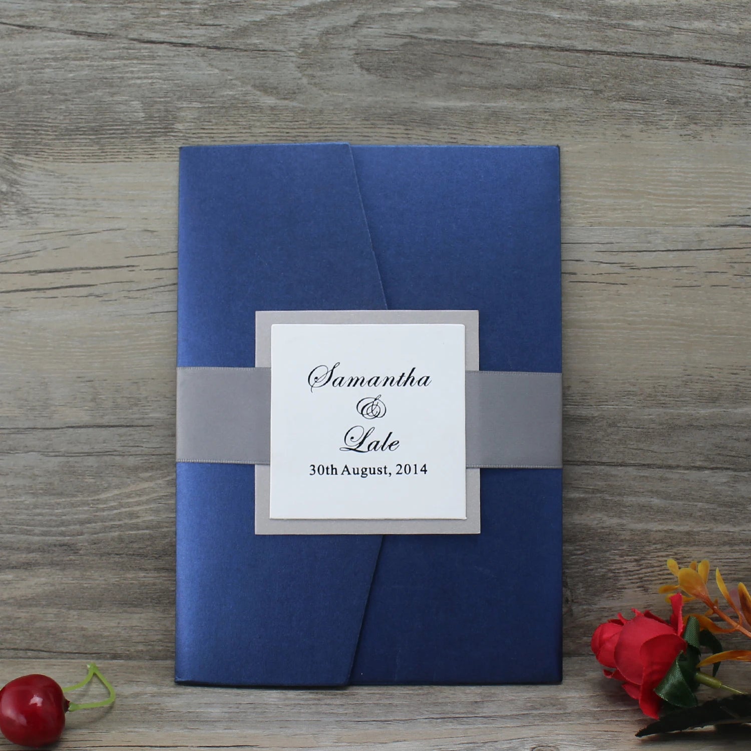 Elegant Navy Blue Pocket Invitations Wedding Card with Multi Colors and Birthday Invitation Cards RSVP Cards