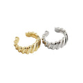 Personality 925 Sterling Silver Geometric Wavy Shape Ear Cuff Clip Earrings Without Piercing Hip Hop Jewelry