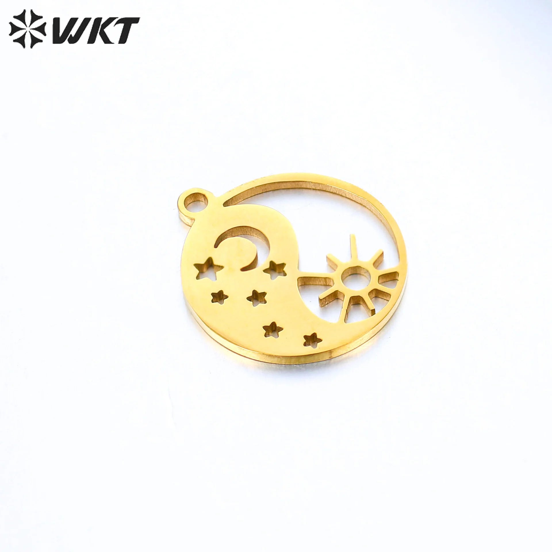 WT-SSP045 New Fashion Chi Sun Moon Star Jewelry Accessories DIY Hollow Sun Moon Tai Chi Small Pendant Stainless Steel Pendant