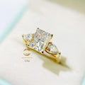 High-end 925 Sterling Silver Three Stone Vvs Radiant Cut Per Cut Diamond 14k Gold Moissanite Engagement Ring