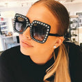 Lucky MN5036 Womens Luxury Trendy Diamond Shades Bling Sun Glasses Oversized Square Rhinestone Sunglasses