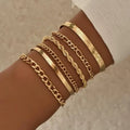 18k Gold Plated Miami Cuban Chain Hip Hop Necklace Bracelet Stainless Steel Rope Chain Men Herringbone Snake Chain Bracelet