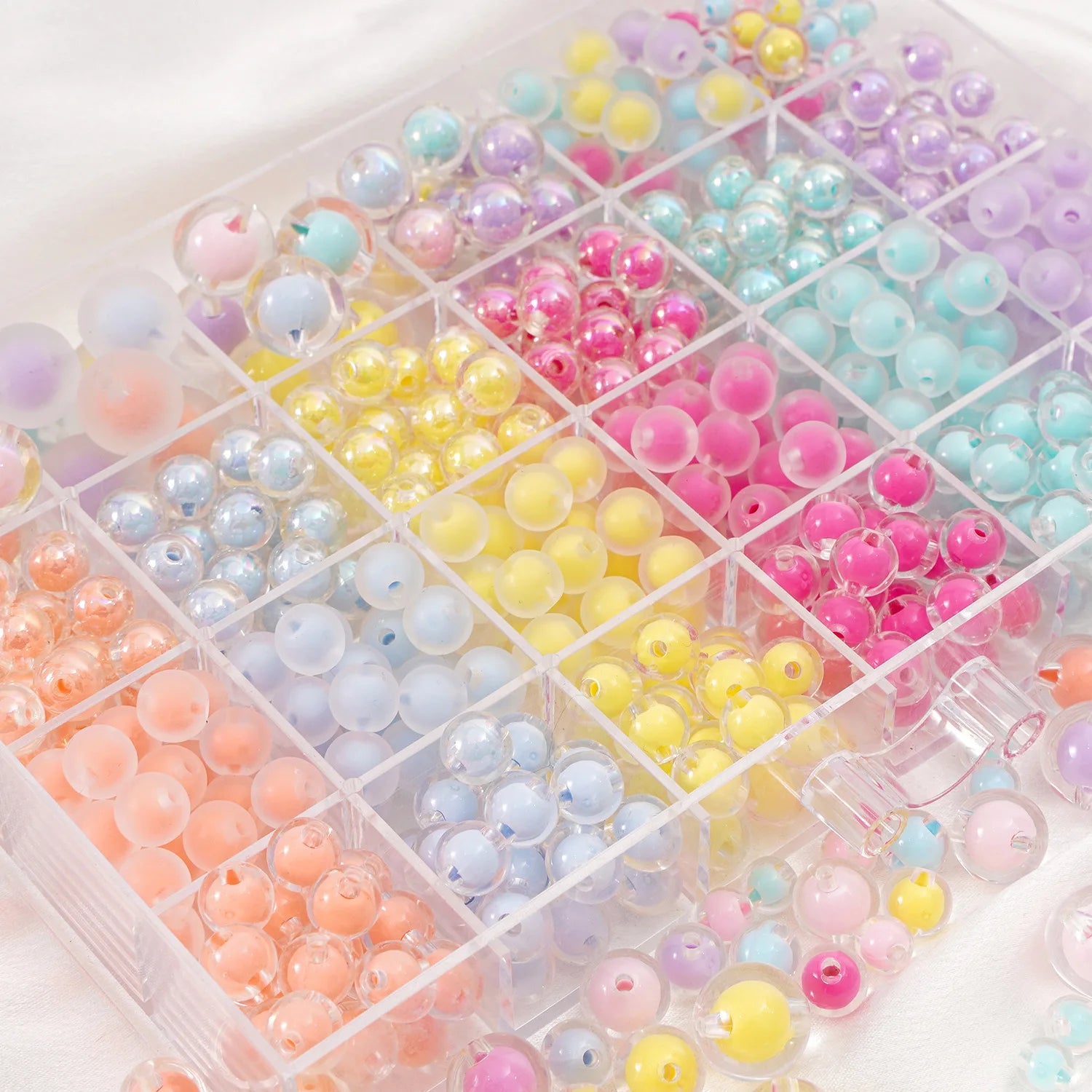 8mm 10mm 12mm Inside Beads in Beads Acrylic Frosted Jelly Beads Round  Frost  Frog Spawn  Beads