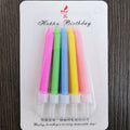 Macaroon Color  Pillar Shape Paraffin Wax Birthday Cake Topper Decorative Candles for Parties