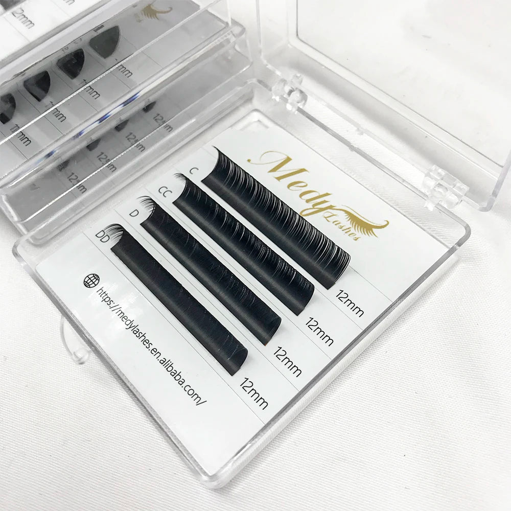 Lash Extension Sample - Matte Black Cashmere Volume Lash Extensions Trays Soft Handmade Volume Eyelash Extension Supplies