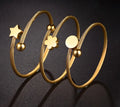 Zhongzhe Jewelry Custom Star Flower Round Bracelet Stainless Steel Simple Waterproof Adjustable Gold Plated Bracelet Wholesale