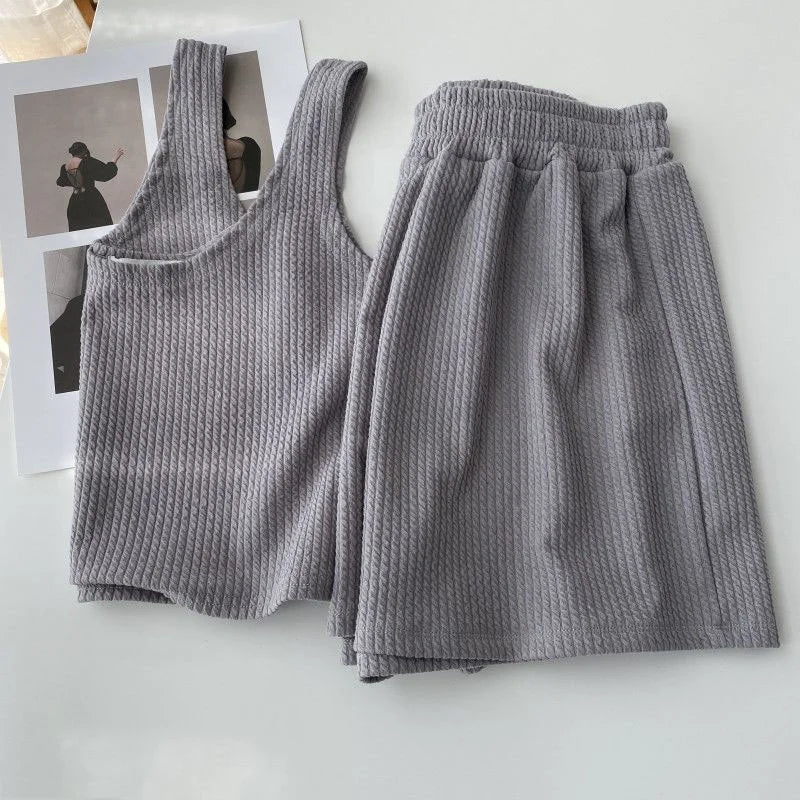 Women's Pajamas Summer Home Clothes 2 Piece Set Pijamas Feminino Suits With Shorts Casual Loungewear Nightie