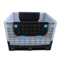 QS Heavy Duty Industrial Big Plastic Pallet Box Storage Fold Bins Collapsible Bulk Container with Lid for Logistics Transport