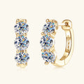 Fashion Grade D Moissanite Earrings 925 Sterling Silver Gold Plated Moissanite Hoop Earrings