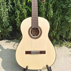 Aiersi Handmade Solid Spruce Top Classic Guitar with Santos Wood Body Nylon String Musical Instrument