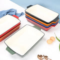 Metal Enameled Square Cast Iron Roasting Pan Customizable Color Nonstick Baking Dish 32cm 3-4L Two-piece Handle Gas Induction