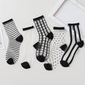2023 Summer Ladies Fashion Sheer Silk Ultra Thin Transparent Crystal Lace Women Thin Socks