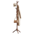 Sturdy 8-Hook Freestanding Wooden Coat Rack Stand with 3 Height Options Wood Hangers