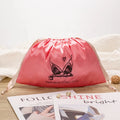 Custom Logo Printing Shiny Satin Dust Bag for Wigs Drawstring Bag Hair Tools Gift Packing Silk Satin Pouch for Clothing