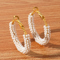 Go2boho Bohemian Hoop Earrings New Handmade Fine Fahion Jewelry Women Elegant White Glass Seed Beaded Earring for Women