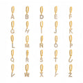 26 English Letter Ear Cuff Pendant Inlaid Zircon 18K Gold Plated Brass Jewelry Dainty Initial Alphabet Earrings for Women