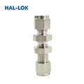 316 Stainless Steel Forged Polished Tube Fitting Double Ferrule Compression Straight Union Bulkhead Adapter