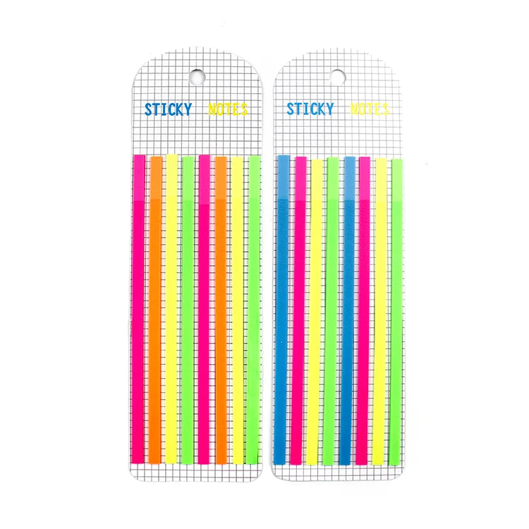 Waterproof Pet Transparent Long Bar Highlighter Tape Sticky Notes Fluorescent Index Label for Annotating Books