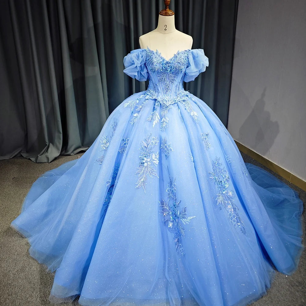 Jancember 6729 Princess Off Shoulder Sweetheart Quinceanera Lace Party Women's Dresses