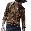 Fashion Men Leopard Print Long Sleeve Shirt Casual High Quality Long Sleeve Male Brand Clothes Business Shirts Men Clothing