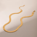 Bold 7mm Snake Chain Necklace for Men Women Stainless Steel Waterproof Non-Tarnish Herringbone Necklace Industrial Chic Jewelry