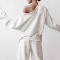 Custom Causal off Shoulder Hoodie Wholesale High Quality Oversize Organic Cotton Pullover Sweatshirt Women