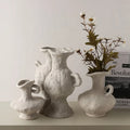 Drop Shipping Contracted Wind Embryo Ceramic Vase Home Retro Pottery Decoration Soft Decoration Old Dry Flower Vase