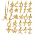 Wholesale Metal Initial Necklace Exquisite Diamond-studded 26-letter Pendant Necklace Good Stock