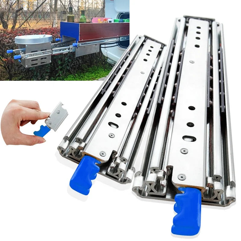 Sneida 9308 Triple Extension Heavy Duty Runner with Lock 1200mm 500lbs 225kg Capacity for Outdoor RVStation Wagon Kitchen Use