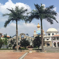 C090 Big Artificial Coconut Fiberglass PE Clear Texture and Good Hardness Tropical Artificial Tree Hotel Park Landscaping
