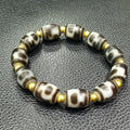 Aquarius Design Agate Tiger Teeth Pattern Religious Buddhism Made Wegemto Unisex Bracelets