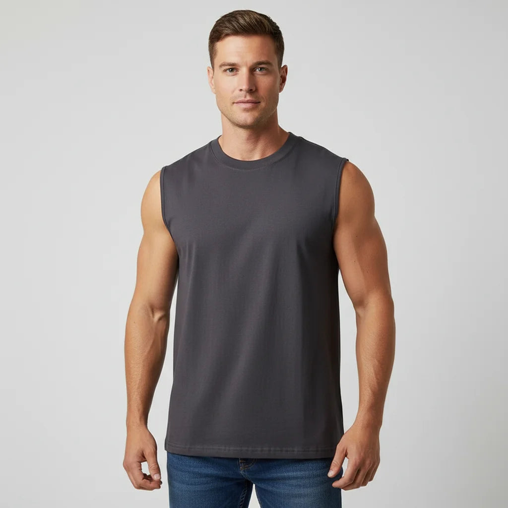 Clothes Apparel Hot Supplier Clothing Manufacturers Men Clothes Custom t Shirt Streetwear Distressed T-shirt Sleeveless Vest
