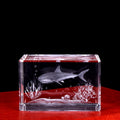 2026 Home Decoration Blank Crystal 3D Laser Engraving Cube Shark Souvenirs Custom
