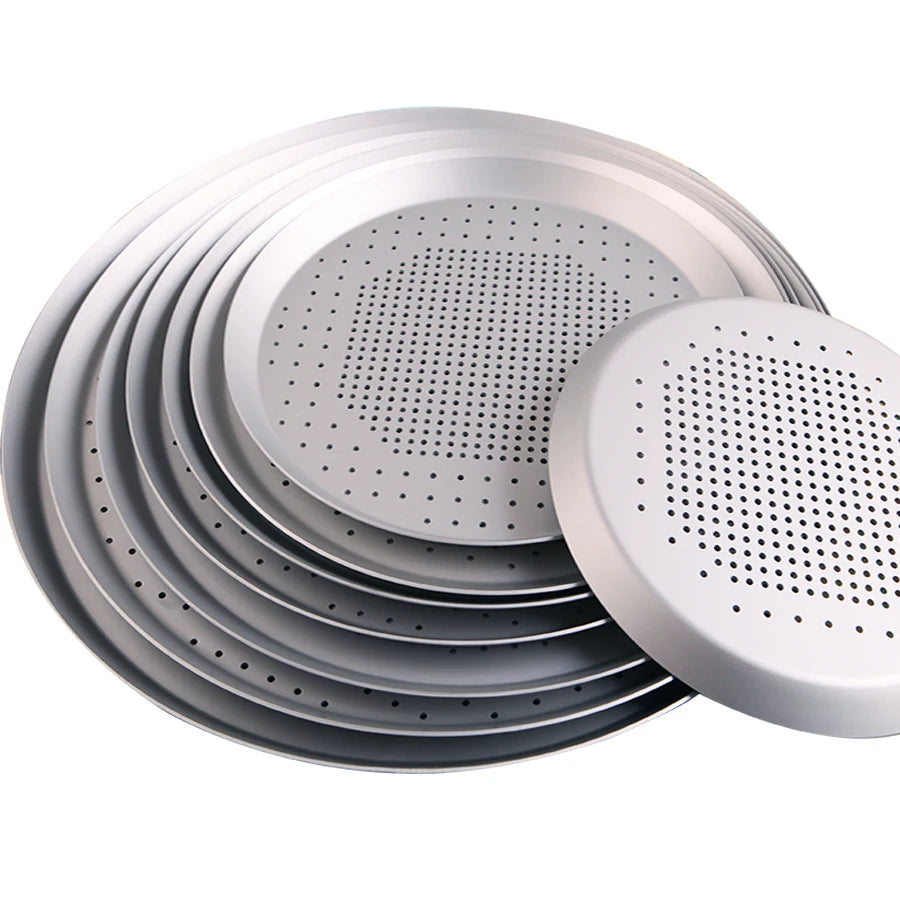 13-inch Perforated Pizza Pan Hard Anodized Non Stick Pizza Baking Pan Round Thickened 1.5mm Non Baking Pan