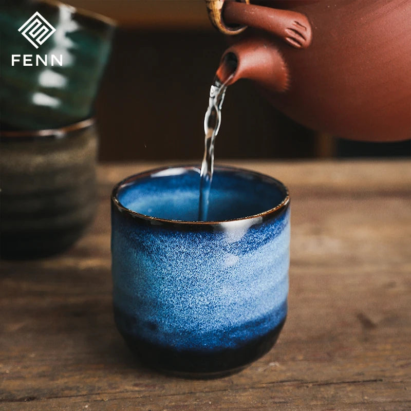Ceramic Japanese Matcha Cup Fambe Cup Without Handle Lemon Mug