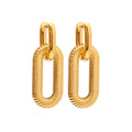 Lateefah OEM Exaggerated Jewelry 18K Gold Chain Pendant Titanium Steel Earrings for Women
