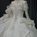 First-Rate Wedding Gown for Bride Organza Ball Gown Lace Beading Crystal Bridal Dresses XS007