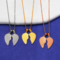 18k Gold Plated Stainless Steel Blank Hearts Pendants Custom Two Piece Broken Half Split Love Heart Pendant Best Friend Necklace