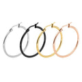 Punk Style Earring Ear Ring Stainless Steel Round Wire Big Circle Earrings for Women