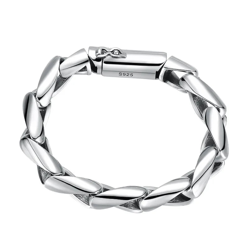 New 925 Sterling Silver Jewelry Wholesale Thailand Chunky Chain Bracelet