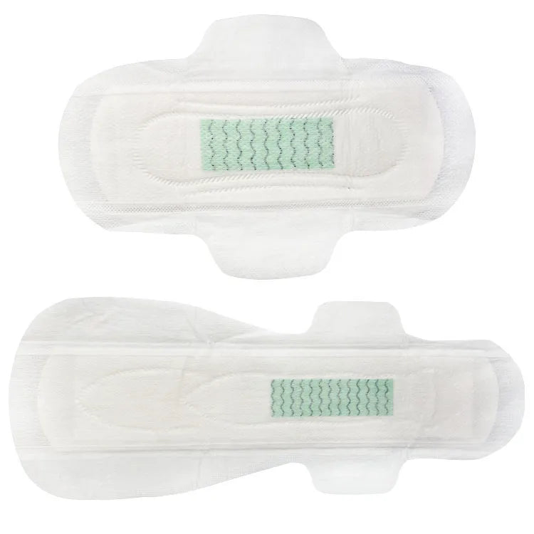Custom 7 Layer Women Girls Biodegradable Green Chip Anion Charcoal Sanitary Napkin Organic Menstrual Pads