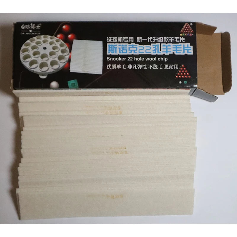 Dr. Billiards Brand White American Snooker 22 Holes 52.5mm Thick 1-2mm Lightweight Wool Chip Rest Ball Polishing 350g Set