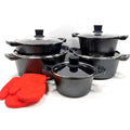 Kitchenware Aluminium Cookwar 12PCS Nonstick Die Cast Cookware Non Stick Cooking Pot Set with Glass Lid