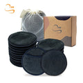 8cm Zero Waste Round Reusable Facial Cleansing Pads Eco Friendly Soft Activated Bamboo Charcoal Makeup Pads