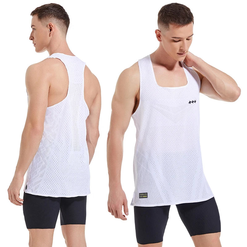 Seamless Lightweight Polyester Sporty Running Singlet Custom Breathable Quick Dry Sublimation Fitness Marathon Tank Top MegaBDM