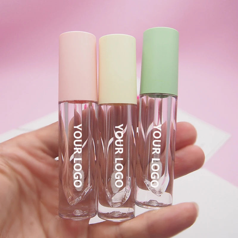 Customizable 3.5ML Lip Gloss Tube Pink Plastic Split Bottle with Screen Printing for Cosmetics